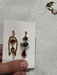Chunky gold earrings , large gold chandelier earrings irregular mismatched , vintage style ,orange gray gold earrings long , statement