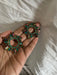 Large green earrings stud Sunburst crystal Rhinestone Round Crystal Pageant ab iridescent Vitrail studs big Earrings 1.75 inch