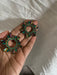 Large green earrings stud Sunburst crystal Rhinestone Round Crystal Pageant ab iridescent Vitrail studs big Earrings 1.75 inch