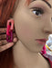 pink acrylic earrings , Big pink chain earring , fuchsia earrings , fuchsia acrylic chain earrings , chunky pink earrings , statement