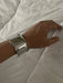 Large wide silver cuff bracelet big costume bracelet bangle silver wavy chunky bold statement bracelet shiny