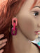 pink acrylic earrings , Big pink chain earring , fuchsia earrings , fuchsia acrylic chain earrings , chunky pink earrings , statement