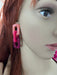 pink acrylic earrings , Big pink chain earring , fuchsia earrings , fuchsia acrylic chain earrings , chunky pink earrings , statement