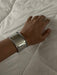 Large wide silver cuff bracelet big costume bracelet bangle silver wavy chunky bold statement bracelet shiny