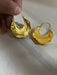 Chunky gold hoops , big vintage style gold earring , chunky gold earring , geometric gold earring ,