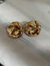 Big gold stud earrings , gold studs gold pierced round studs large , round gold earrings , chunky gold studs metal knot