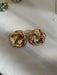 Big gold stud earrings , gold studs gold pierced round studs large , round gold earrings , chunky gold studs metal knot