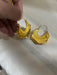 Chunky gold hoops , big vintage style gold earring , chunky gold earring , geometric gold earring ,