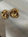 Big gold stud earrings , gold studs gold pierced round studs large , round gold earrings , chunky gold studs metal knot