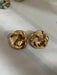 Big gold stud earrings , gold studs gold pierced round studs large , round gold earrings , chunky gold studs metal knot