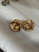 Big gold stud earrings , gold studs gold pierced round studs large , round gold earrings , chunky gold studs metal knot