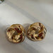 Big gold stud earrings , gold studs gold pierced round studs large , round gold earrings , chunky gold studs metal knot